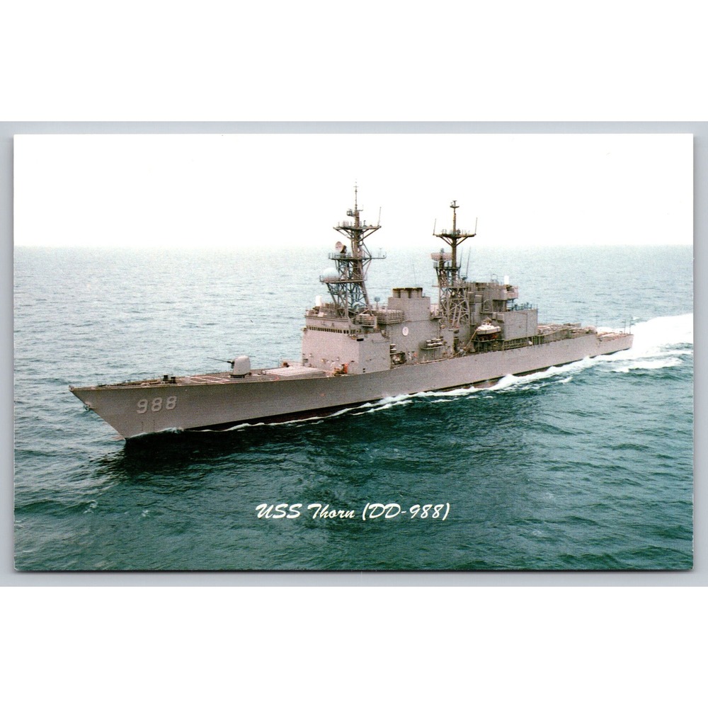 USS Thorn DD-988 Spruance Class Destroyer Navy Ship Vintage‎ Postcard Unposted